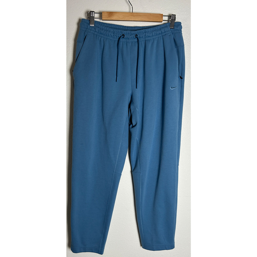 Nike Dri-FIT One High-Waisted 7/8 French Terry Blue Joggers Size Medium